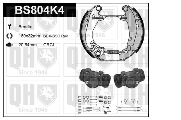 QUINTON HAZELL Комплект тормозных колодок BS804K4